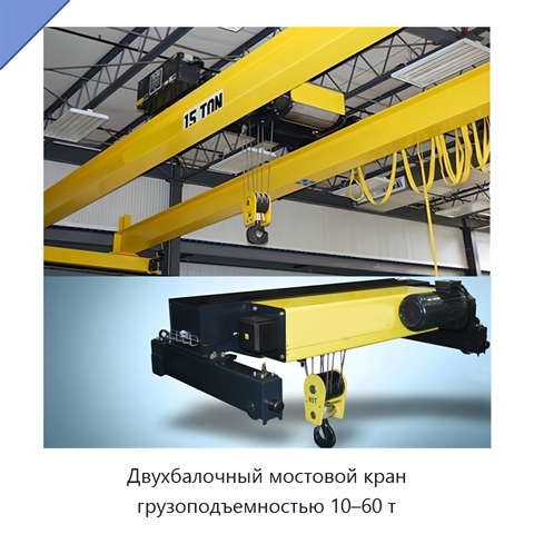 Двухбалочный мостовой кран грузоподъемностью 10–60 т