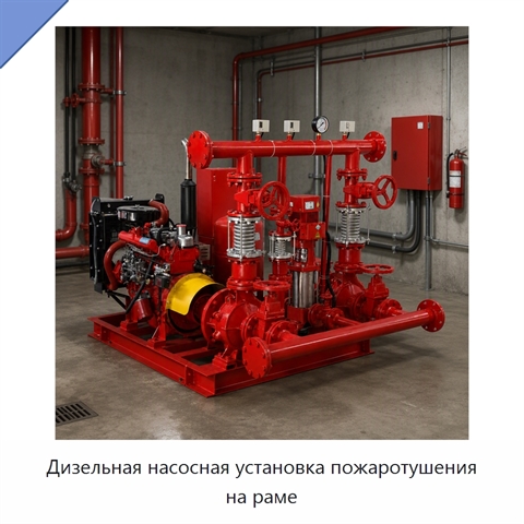 Дизельная насосная установка пожаротушения на раме