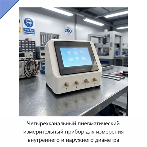 Четырёхканальный пневматический измерительный прибор для измерения внутреннего и наружного диаметра