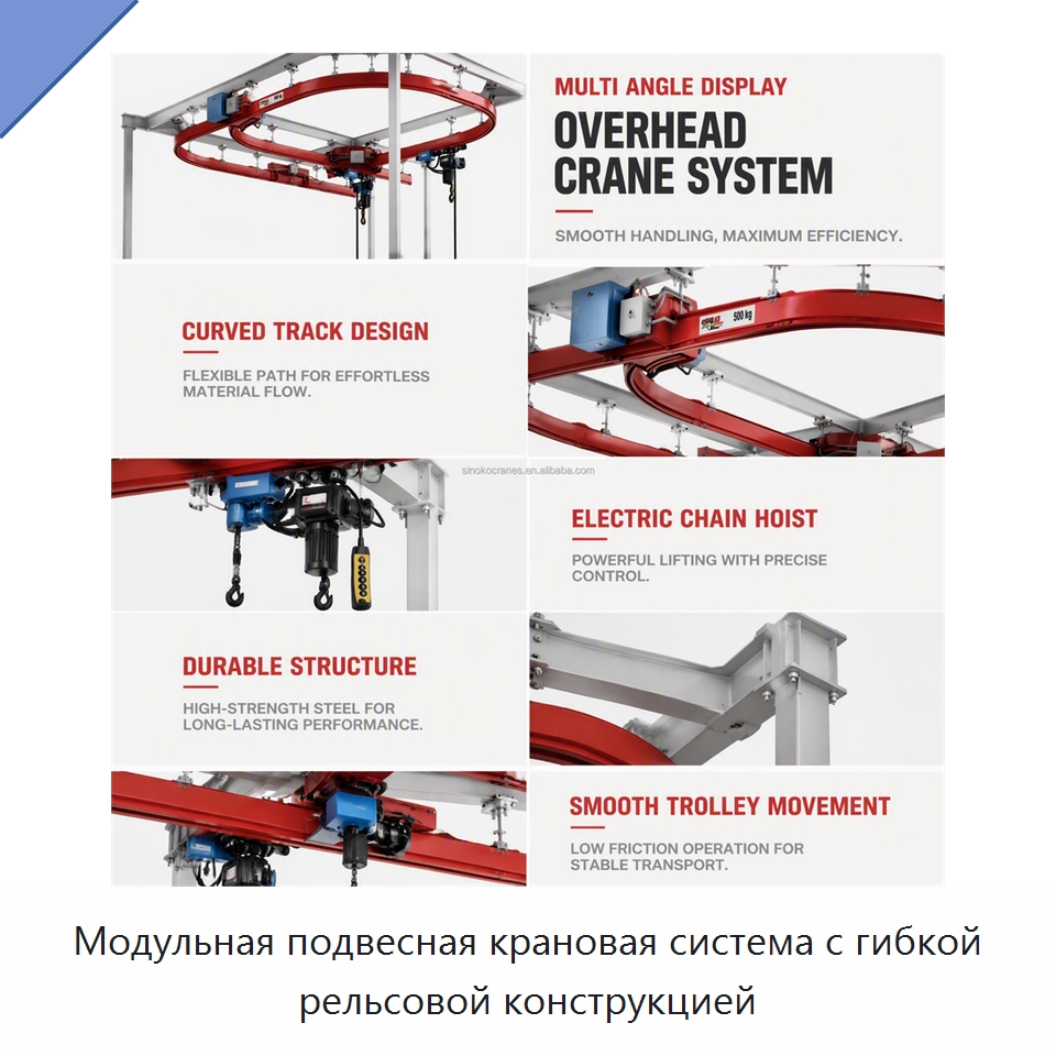 Модульная подвесная крановая система с гибкой рельсовой конструкцией — Краны