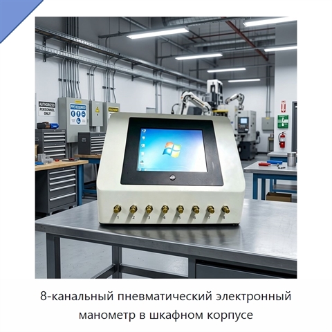8-канальный пневматический электронный манометр в шкафном корпусе