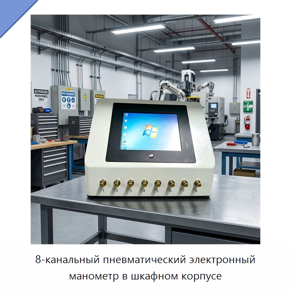 8-канальный пневматический электронный манометр в шкафном корпусе — Специальные испытательные приборы