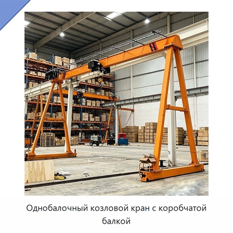 Однобалочный козловой кран с коробчатой балкой