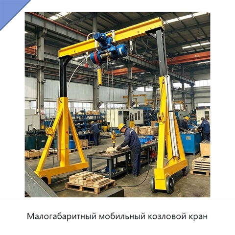 Малогабаритный мобильный козловой кран