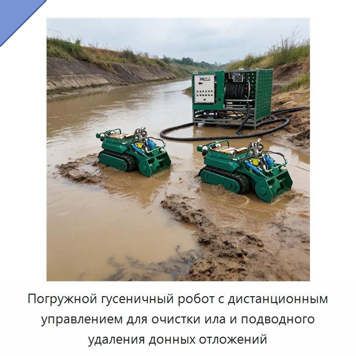 Погружной гусеничный робот с дистанционным управлением для очистки ила и подводного удаления донных отложений — Коммунальная техника