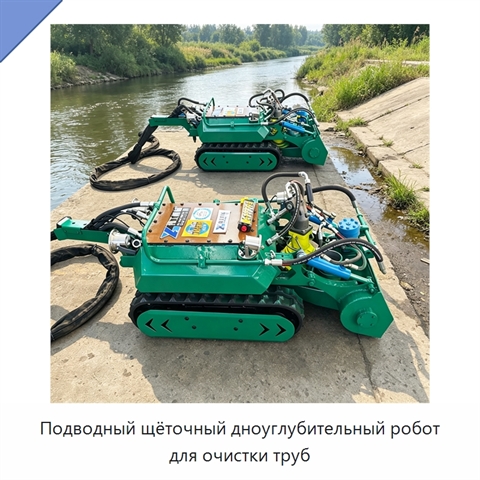 Подводный щёточный дноуглубительный робот для очистки труб