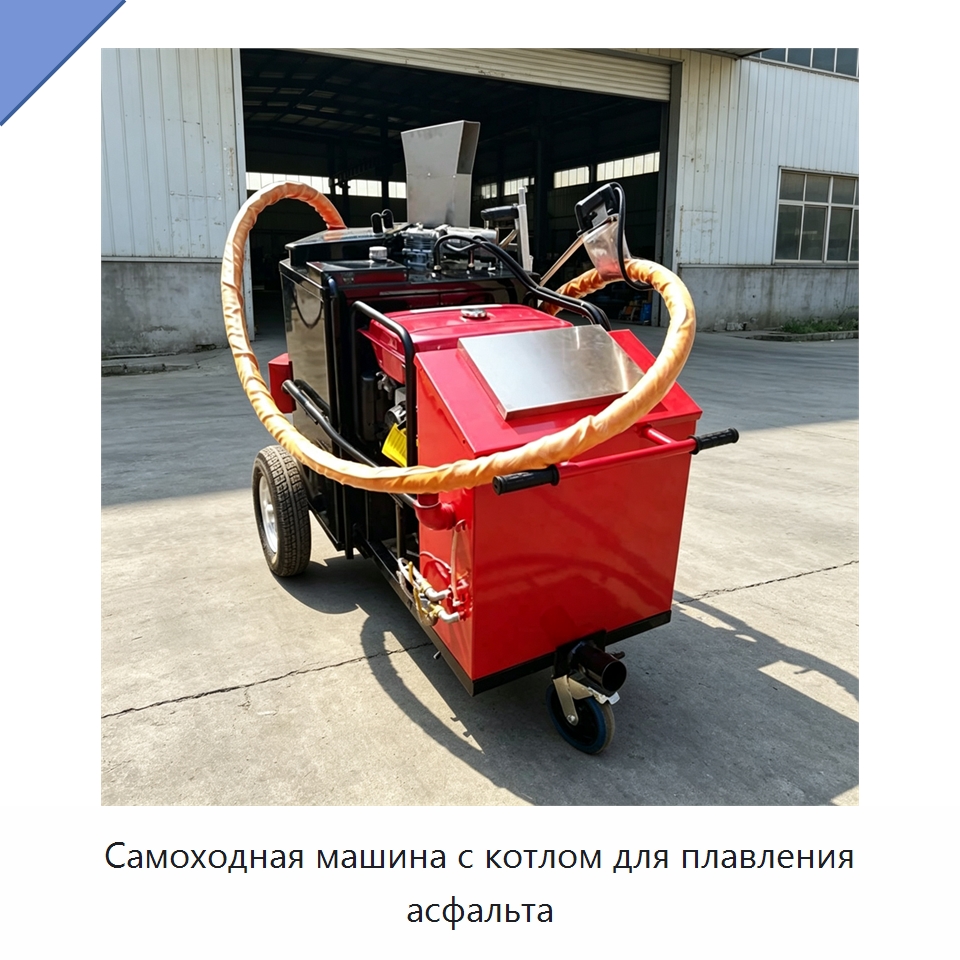 Самоходная машина с котлом для плавления асфальта — Дорожная техника