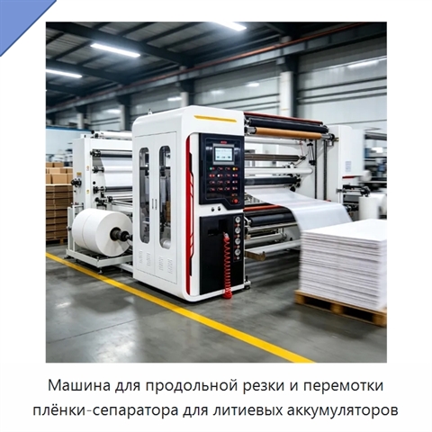 Машина для продольной резки и перемотки плёнки-сепаратора для литиевых аккумуляторов