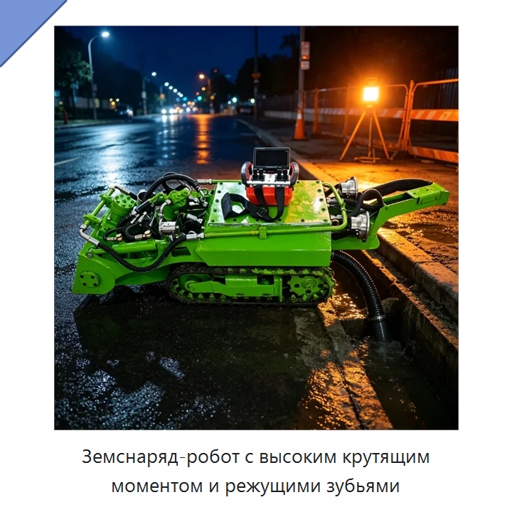 Земснаряд-робот с высоким крутящим моментом и режущими зубьями — Коммунальная техника