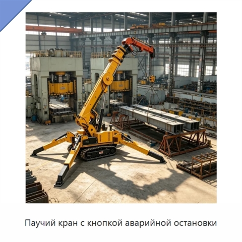 Паучий кран с кнопкой аварийной остановки