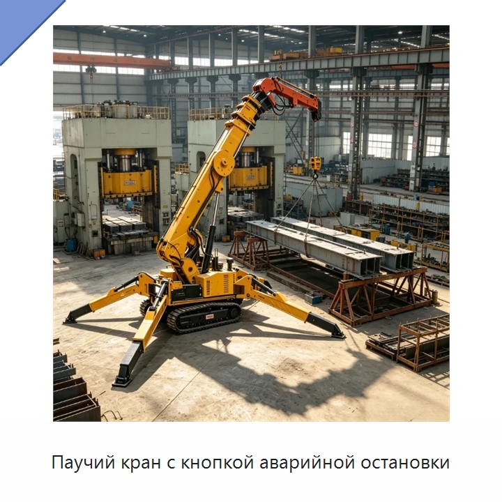 Паучий кран с кнопкой аварийной остановки — Краны