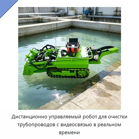 Дистанционно управляемый робот для очистки трубопроводов с видеосвязью в реальном времени
