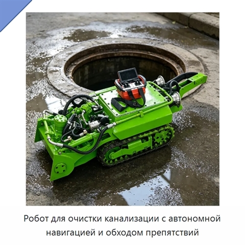 Робот для очистки канализации с автономной навигацией и обходом препятствий