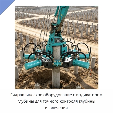 Гидравлическое оборудование с индикатором глубины для точного контроля глубины извлечения