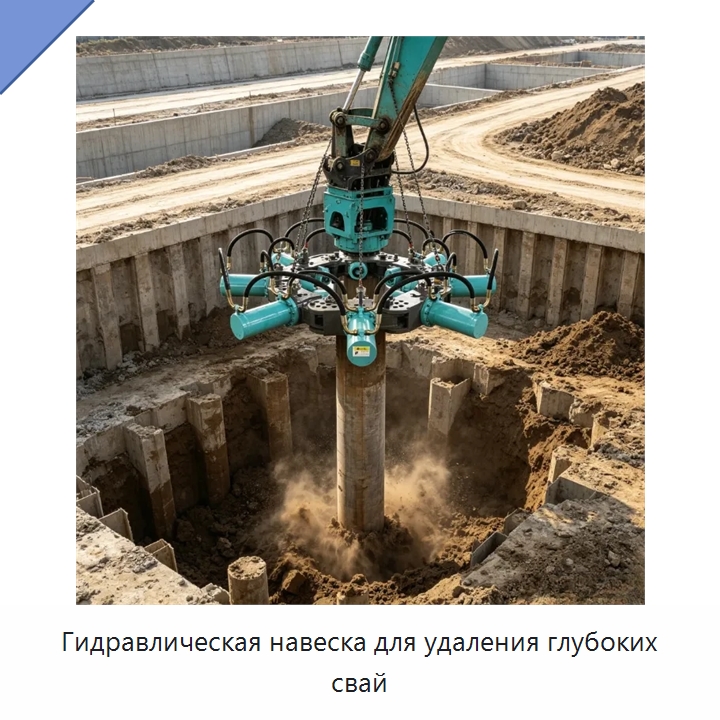 Гидравлическая навеска для удаления глубоких свай — Навесное оборудование для строительной техники