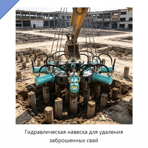 Гидравлическая навеска для удаления заброшенных свай