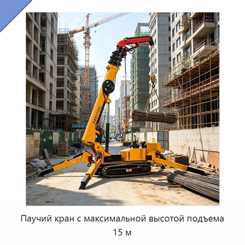 Паучий кран с максимальной высотой подъема 15 м