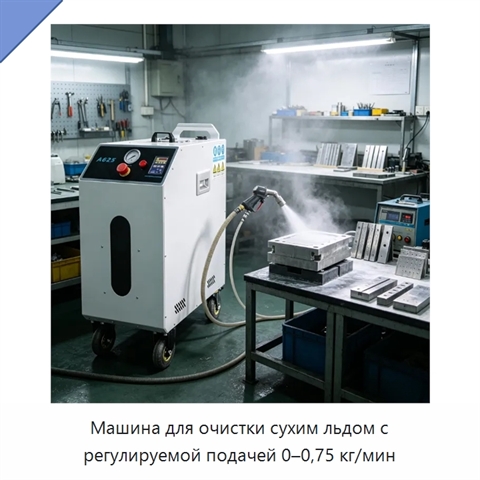 Машина для очистки сухим льдом с регулируемой подачей 0–0,75 кг/мин