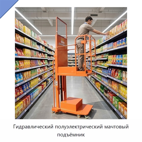 Гидравлический полуэлектрический мачтовый подъёмник
