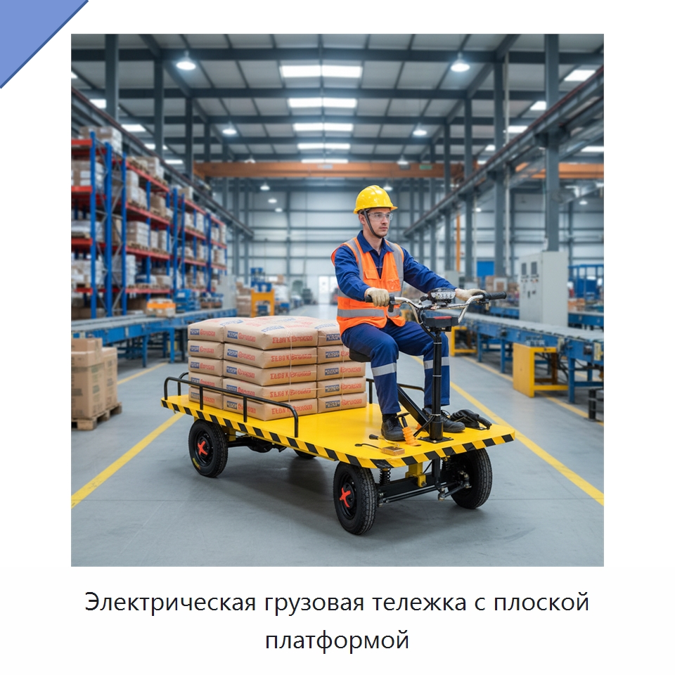 Электрическая грузовая тележка с плоской платформой — Ручные грузовые тележки