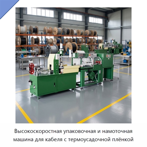 Высокоскоростная упаковочная и намоточная машина для кабеля с термоусадочной плёнкой