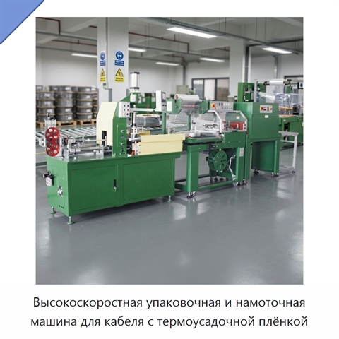 Высокоскоростная упаковочная и намоточная машина для кабеля с термоусадочной плёнкой