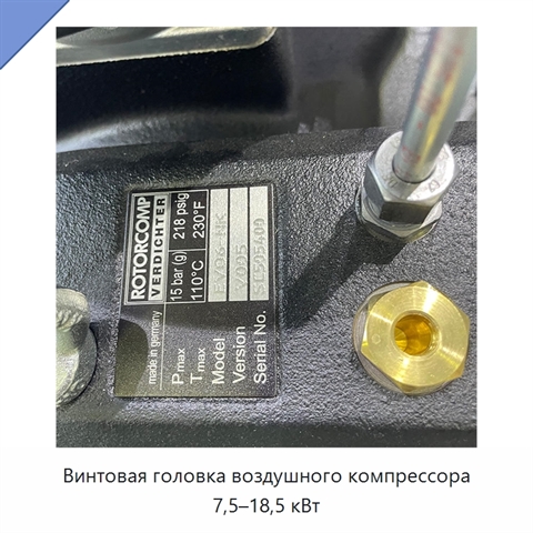 Винтовая головка воздушного компрессора 7,5–18,5 кВт