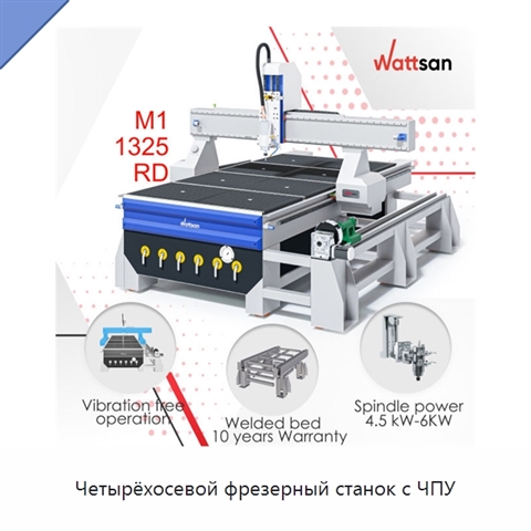 Четырёхосевой фрезерный станок с ЧПУ