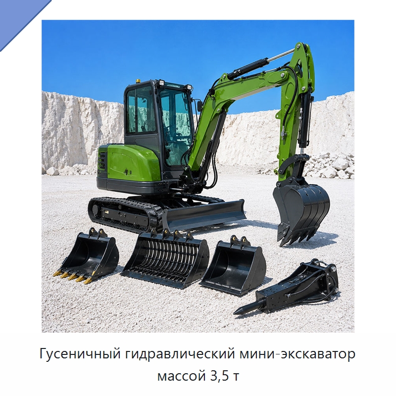 Гусеничный гидравлический мини-экскаватор массой 3,5 т — Землеройная техника