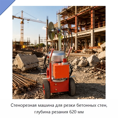 Стенорезная машина для резки бетонных стен, глубина резания 620 мм