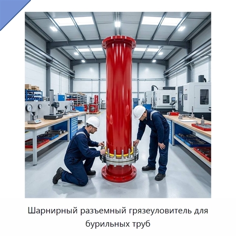 Шарнирный разъемный грязеуловитель для бурильных труб