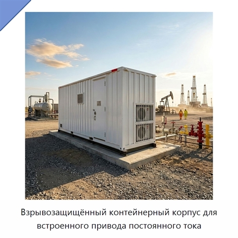 Взрывозащищённый контейнерный корпус для встроенного привода постоянного тока