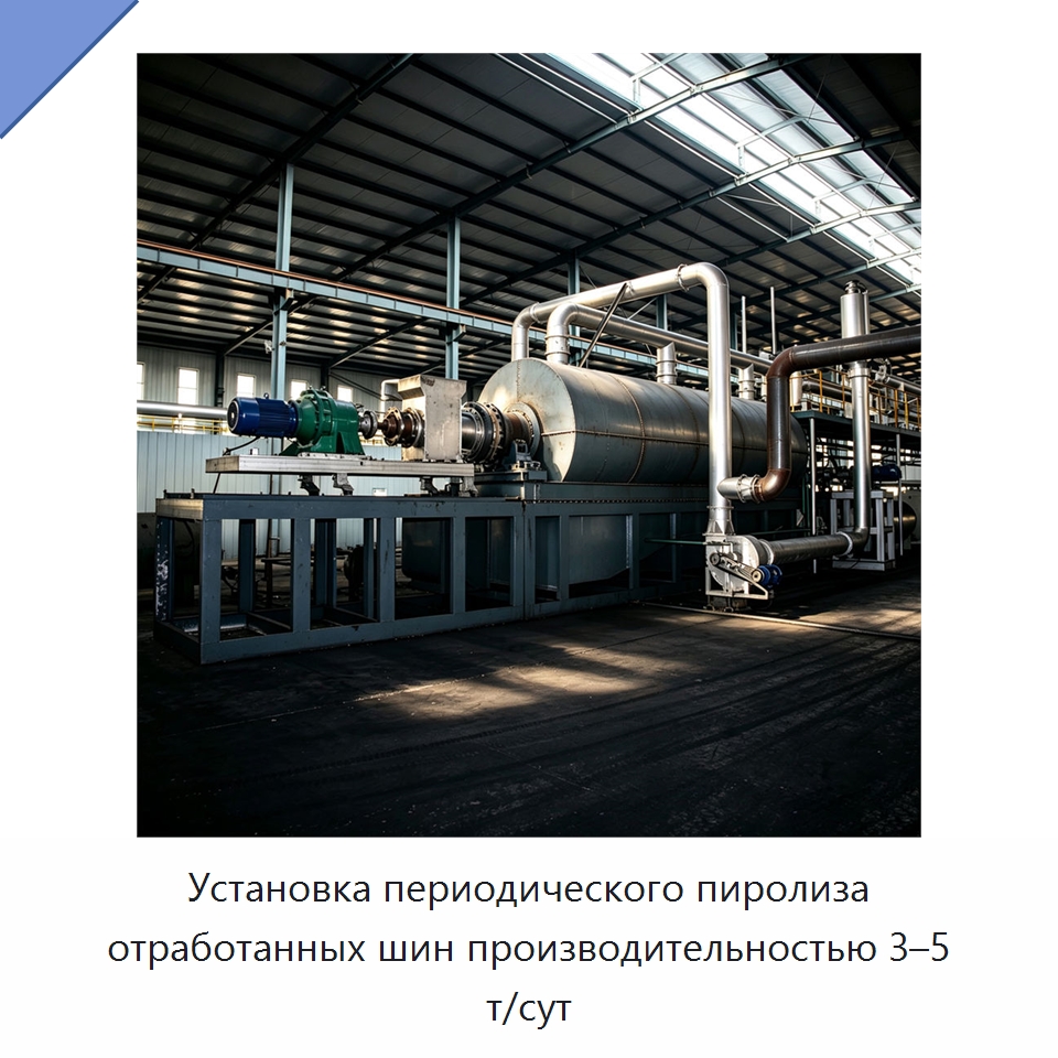 Установка периодического пиролиза отработанных шин производительностью 3–5 т/сут — Оборудование для переработки резины