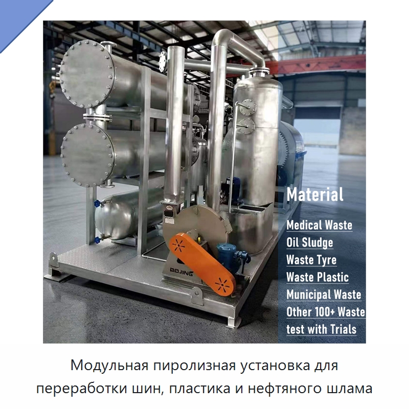 Модульная пиролизная установка для переработки шин, пластика и нефтяного шлама — Оборудование для переработки резины