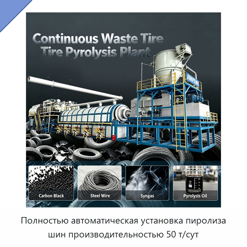 Полностью автоматическая установка пиролиза шин производительностью 50 т/сут — Оборудование для переработки резины