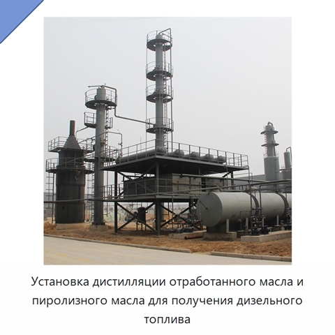Установка дистилляции отработанного масла и пиролизного масла для получения дизельного топлива